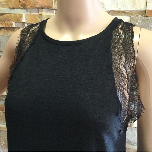SANDRO Lame Lace Sleeveless Top - Picture 6 of 9